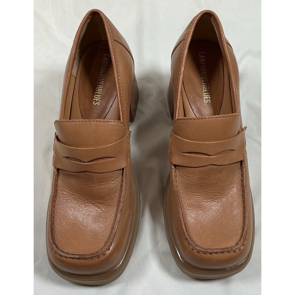 Canyon River Blues Shoes Y2K Vintage Chunky Heel Penny Loafers Oxfords Sz 6.5M